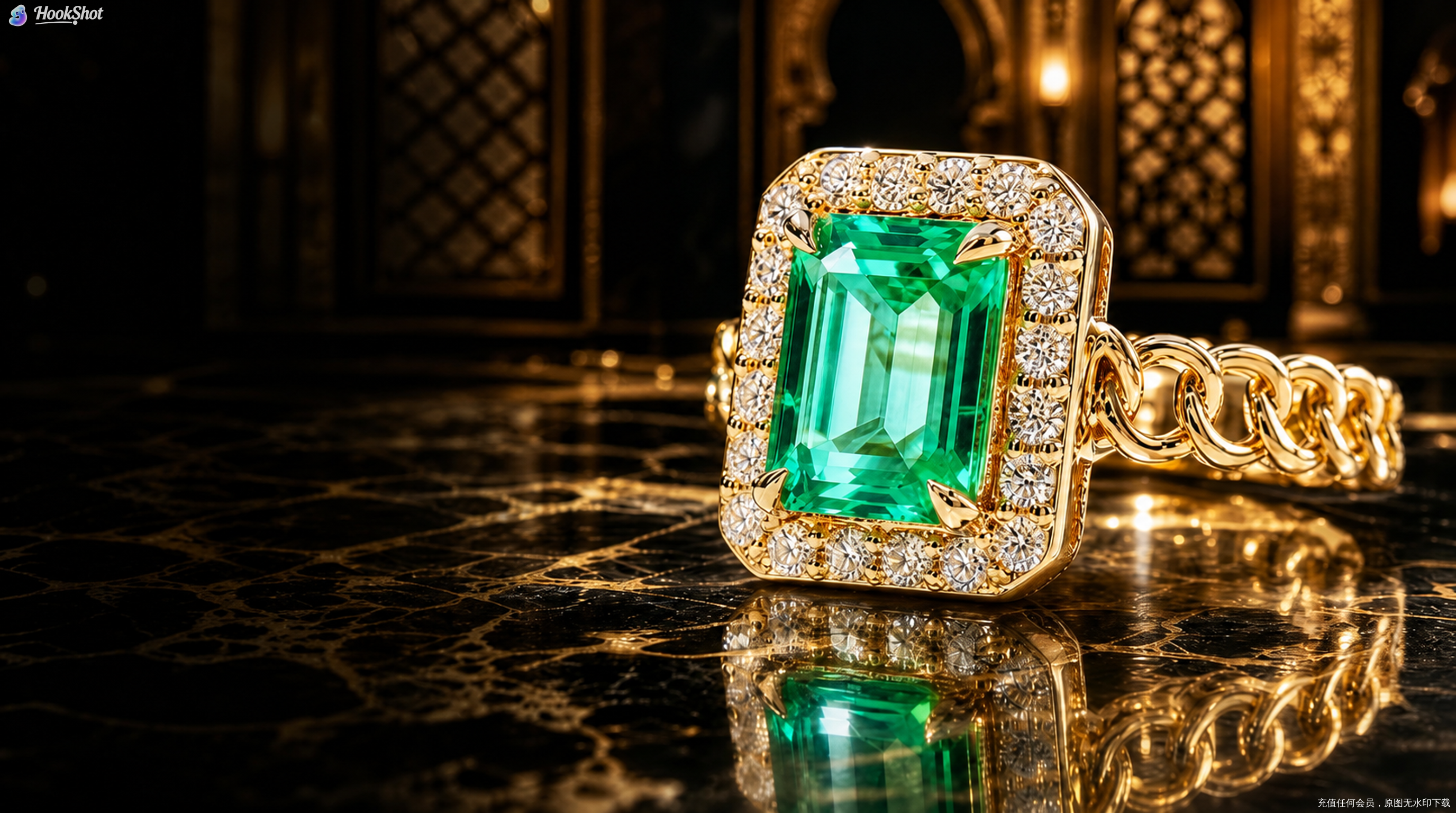Vowira emerald ring in gold
